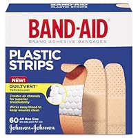BAND-AID Plastic Adhesive Bandages, 3/4 x 3, 60/Box