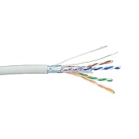 500 FT CAT 6A Solid & Shielded (F/UTP) CMR Riser Bulk Ethernet Cable (White) (TR4-570SRWH-500)