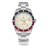 San Martin SN0109G Men Luxury NH34 GMT Watch Bidirectional Aluminum Bezel Automatic Mechanical Watches Sapphire Glass