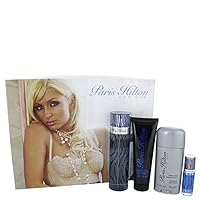 Paris Hilton Gift Set - 3.4 oz Eau De Toilette Spray + 3 oz Body Wash + 2.75 oz Deodorant Stick + .25 Mini EDT Spray for Men None Allowed OK