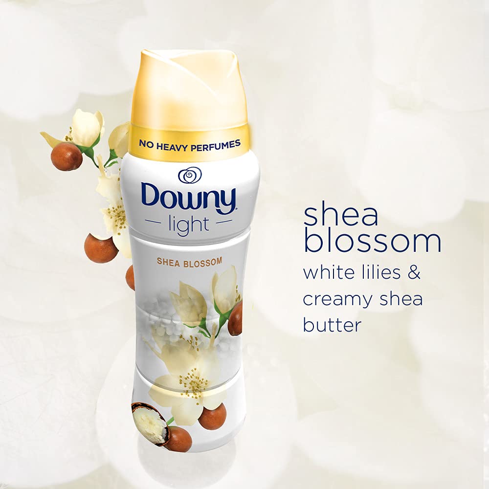 Downy Light Laundry Scent Booster Beads for Washer, Shea Blossom, 18.2 oz, with No Heavy Perfumes