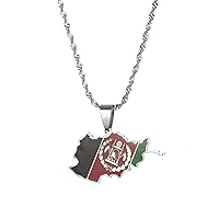 Afghanistan Map With Flag Pendant Necklaces For Women Men Girls Afghan Maps Jewelry