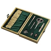 High Quality Embroidery Scissors Kits Sewing Kit Vintage Scissors with Sewing Needle Case Thimble Threader for Needlework Gift| | - - (Color: Set A)
