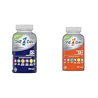 ONE A DAY Men’s 50+ Multivitamins & Women’s 50+ Multivitamins, Multivitamin for Women with Vitamin A, C, D, E and Zinc for Immune Health Support*, Calcium & More, 100 Count
