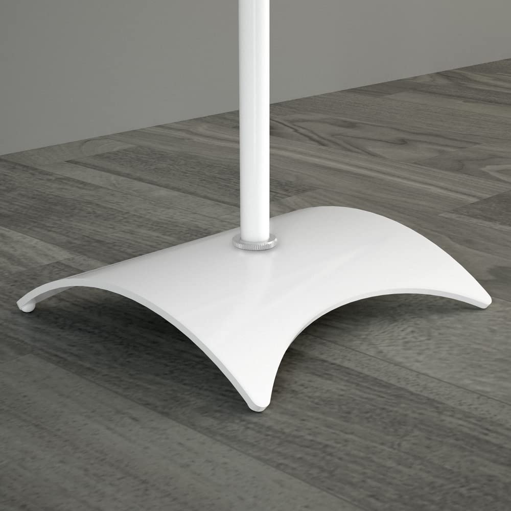 AVF EAK80W-A Speaker Floor Stands, Metal Base, Adjustable Height (Set of 2), White