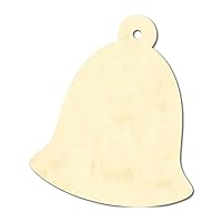 Unfinished Wood Bell Shape Blank Wood Slice Cutout for Kids, New Teacher Gifts Wood Wall Plaque for Front Door Decoration Holiday Party Supplies, 3PCS