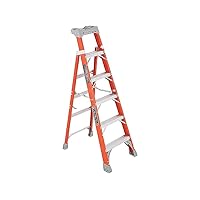 Louisville FS1506 Fiberglass Heavy Duty Step Ladder, 73 3/5-Inch , 5-Step, Orange