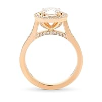 Leibish & co 1.56Cts White Diamond Halo Ring Set in 18K Rose Gold GIA Certificate Engagement Wedding Birthday Gift For Her Loose Stone Real Anniversary Natural