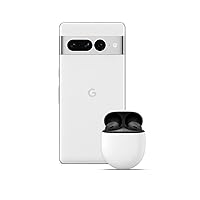 Google Pixel 7 Pro – Unlocked Android 5G smartphone with telephoto lens, wide-angle lens and 24-hour battery – 128GB – Snow + Pixel Buds Pro Wireless Earbuds, Bluetooth Headphones – Charcoal