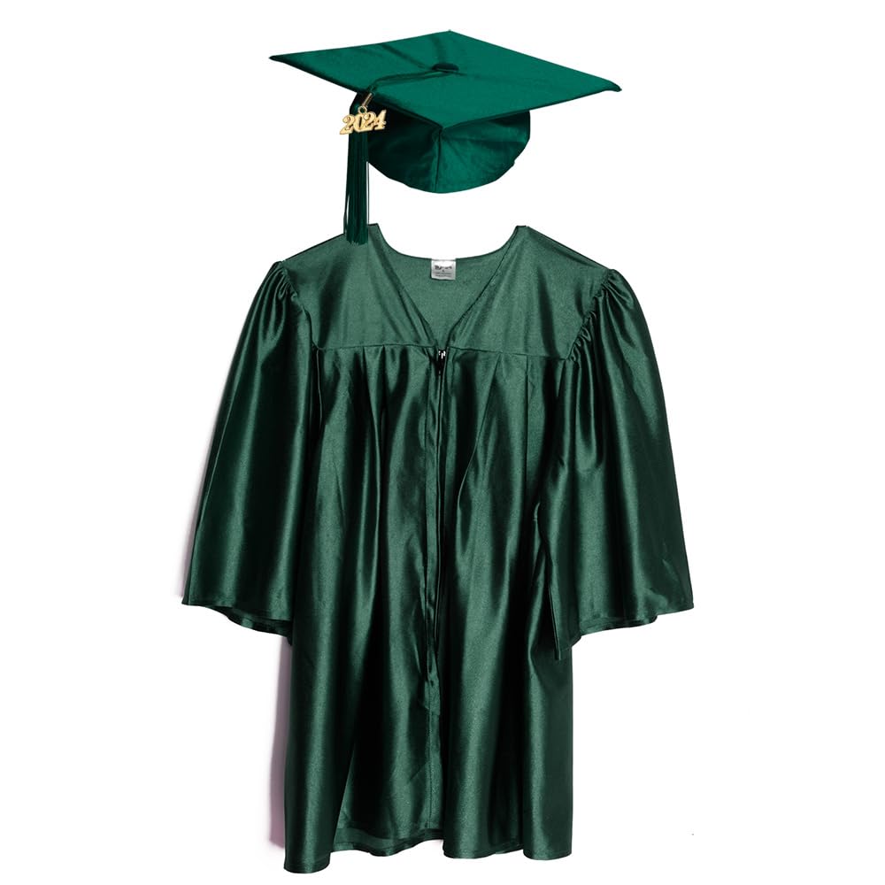 Happy Graduates Preschool and Kindergarten Graduation Cap, Gown, Tassel and 2024 Charm Sets