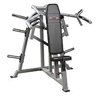 Body-Solid Pro Clubline (LVSP) Leverage Shoulder Press Machine - Adjustable Gas-Assisted Arms, Converging Movement, Independent Unilateral Action, Sealed Bearings, Weight Plate Storage