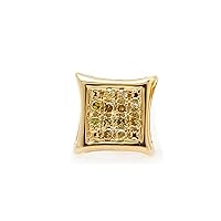 Dazzlingrock Collection 0.05 Carat (ctw) Yellow Round Diamond Micro Pave Setting Kite Shape Stud Earring (Only 1pc)