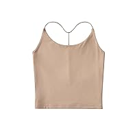 Y2K Women Halter Crop Top Sexy Slim Fit Backless Spaghetti Strap Camisoles Round Neck Party Wear Tank Tops for Girls