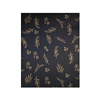 MORANTI Black Gold Flower Grass Print Bulk Tissue Paper Gift Wrapping 25 Sheets 19.7