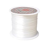 43 Yards 1mm Multicolor Round Stretch Elastic Cord Nylon Beading Cord for Necklace Bracelet Crystal Line DIY Jewelry Making Supply (White)