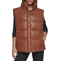 Levi's Women's Plus Size Vegan Leather Puffer Vest