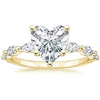 ERAA Jewel 3.0 CT Heart Colorless Moissanite Engagement Ring, Wedding Bridal Ring Set, Eternity Silver Solid 10K 14K 18K Gold Diamond Solitaire Prong Set Anniversary Promise Gifts for Her