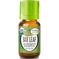 Oils - 0.33 oz Bay Essential Oil Organic, Pure, Undiluted Bay Oil for Hair Diffuser Skin - 10ml