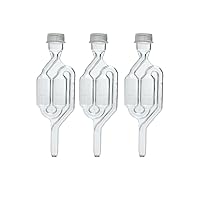 Fastrack Airlocks for Fermenting Bubble Airlock for Wine Making and Beer Making BPA-Free S-Shaped Airlock used for Brewing Wine, Beer, Pickles & more Transparent Airlock Set Of 3