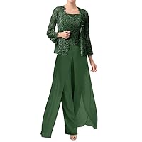 Mother of The Bride Dresses with Jacket Pantsuits Mother of The Groom Dresses Lace Wedding Guest Dresses for Women
