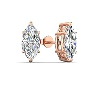Mothers Day Gifts 1/2-5 Carat Lab Grown Diamond Solitaire Earrings for Women IGI Certified 14K Gold Push Back Stud Earrings (G-H, SI1-SI2, 0.50-5 c.t.w)