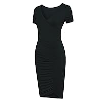 Womens Womens Stylish V-Front Ruched Dress