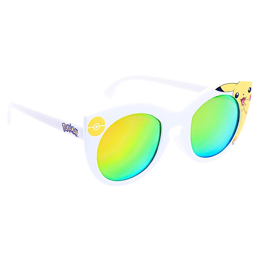 Sunstaches Costume Sunglasses Pikachu White Pink Lens Arkaid Party Favors UV400, White, Yellow, black, 1