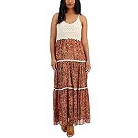 Taylor Women's Cotton Maxi Dress (Oyster/Rustic Brown, 14)