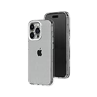 RhinoShield Crystal Clear Case Compatible with [iPhone 15 Pro] | Advanced Yellowing Resistance, High Transparency, Protective and Customizable Clear Phone Case - White Camera Ring
