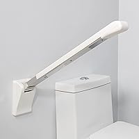 Bathroom Grab Bar, 27.5 Inch Toilet Support Medical Safety Toilet Grab Bar Foldable Skid Resistance Handicap Bathroom Accessories Seat Support for Disability Aid and Elderly Assistance, Stainless