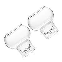 BESTOYARD 2pcs Yogurt Mousse Cup Cocktail Cups Wine Cup Mini Dessert Cups Sundae Cups Milk Cup Martini Goblet Yogurt Serving Cup Coffee Containers Wedding Glass Household Jelly Cup