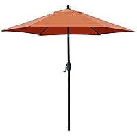 Sunnyglade 7.5' Patio Umbrella Outdoor Table Market Umbrella with Push Button Tilt/Crank, 6 Ribs (Orange)