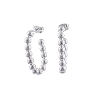 Guntaas Gems Fancy Shape Silver Earring Brass Silver Plated Back Push Handmade Earring Gift & Her..