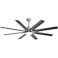Sofucor 66 Inch Ceiling Fan with Lights Hand-Remote Control Farmhouse Ceiling Fan Reversible DC Motor ABS Blades 6-speed Dimmable LED Modern Smart Ceiling Fan For Home Office/Patio With Cover(black)