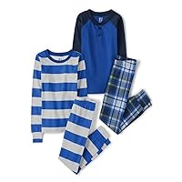 The Children's Place Boys' Long Sleeve Top and Pants Snug Fit 100% Cotton 2 Piece Pajama Sets