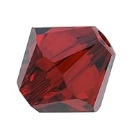 100pcs Authentic Preciosa 4mm (0.16 Inch) Small Loose Faceted Bicone Crystal Beads Siam Red Compatible with Swarovski Crystals 5301/5328 Pre-B405