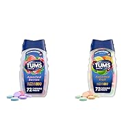 TUMS Ultra Strength Chewable Antacid Tablets for Heartburn Relief, Assorted Berries & Fruit Flavors, 72 Count Each