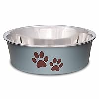 Loving Pets - Bella Bowls - Dog Food Water Bowl No Tip Stainless Steel Pet Bowl No Skid Spill Proof (Small, Blueberry Blue)