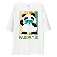Pandamic Bear with Mask Pandemic Fat Panda Eat Snack Oversize Tee
