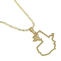 Stainless Steel Guatemala Map Pendant Necklace Gold Color Jewelry Map of Guatemala