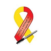 Red & Yellow Paper Donation Ribbons for Virus, Hepatitis C, Awareness Fundraising (1 Pack - 50 Ribbons)