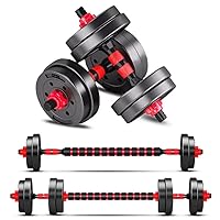 Adjustable-Dumbbells-Sets, 20/30/40/60/80lbs Free Weights-Dumbbells Set of 2 Convertible To Barbell A Pair of Lightweight for Home Gym,Women and Men Equipment