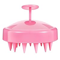 Hair Scalp Massager Shampoo Brush for Scalp Care and Hair Growth, Scalp Scrubber with Soft Silicone, Shower Hair Brush for Dandruff, Wet &Dry Hair(Pink)