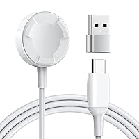 CAVN Charging Station Compatible with Apple Watch Charging Cable iWatch Charger, 100 cm USB C & USB A Portable Wireless Magnetic Cable Compatible with iWatch Series 9 8 7 6 5 4 3 & Ultra 2