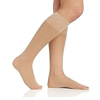 Berkshire womens 3 Pairs Sheer Support Pantyhose With Sandalfoot Toe Knee High, Nude, 8.5-11 US