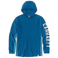 Carhartt Men's 105481 Force Relaxed Fit Midweight Long-Sleeve Logo Graphic Hood - 2X-Large Tall - Marine Blue, XX-Large Big Tall