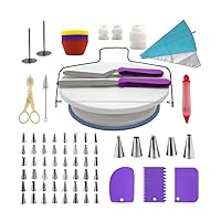 BXBFH 107 Piece Cake Turntable Baking Tool Set Combination Large Decorated Mouth Silicone Cup