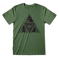 Men's Legend of Zelda Deco Triforce Khaki Green T-Shirt: XX-Large