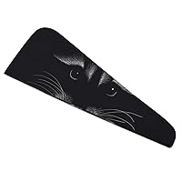 Raccoon on Black Microfiber Hair Towel Wrap Super Absorbent Dry Hair Cap Twist Turban with Button for Women