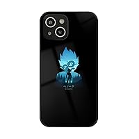 Dragon Manga Ball Vegeta Case for iPhone 14 Case,Japanese Anime Print Pattern Tempered Glass Phone Cases for Anime Fans,Protective Cover for Men Women Girl Boy